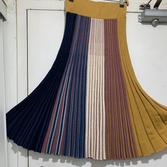 COS KNIT COTTON COLORBLOCK PLEATED SKIRTS SIZE XS/26 - Picture 7 of 8